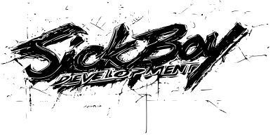 Cyber Punk style Sickboy Development logo.