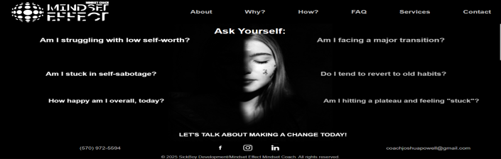 Image of Mindset Effect website.